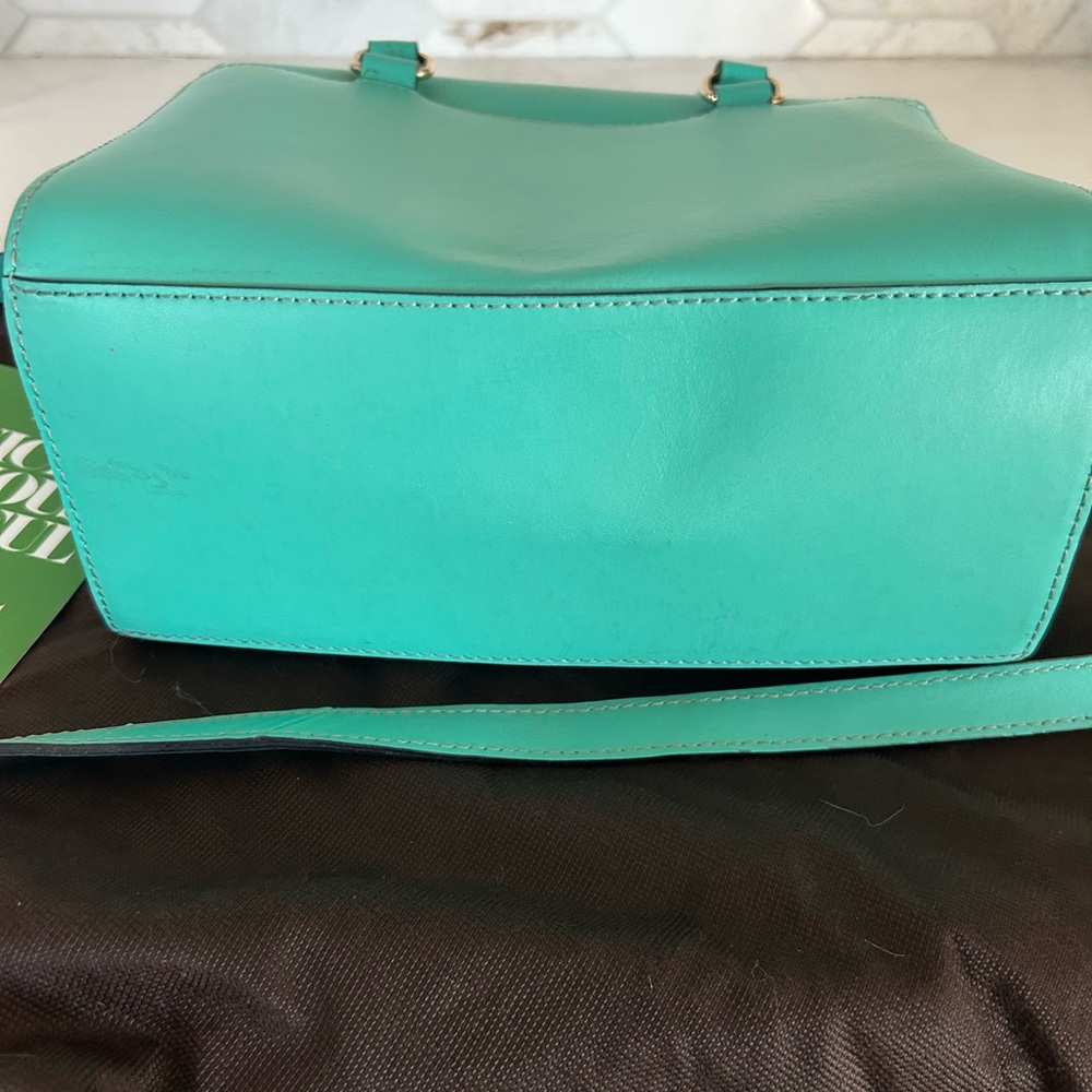 Kate Spade Turquoise Satchel with Gold Accents - Picture 7 of 9